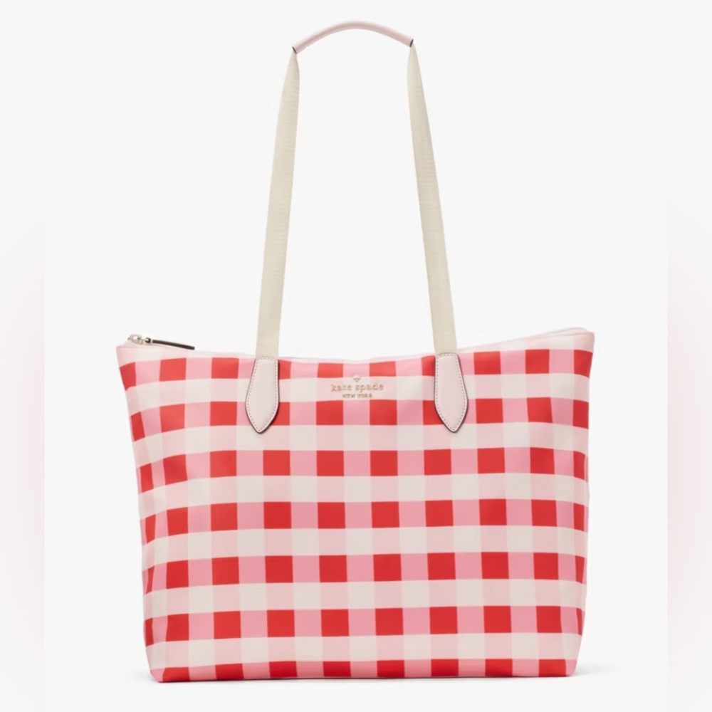 NWT Kate Spade Mel Gingham Packable Tote